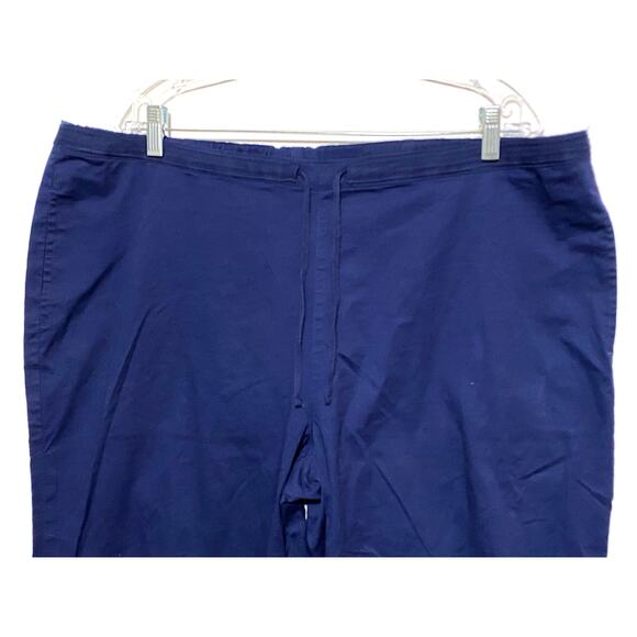 Coldwater Creek Navy Blue Pants Pull On Front Tie Pockets Womens Plus 1X 16W 18W - Picture 2 of 8